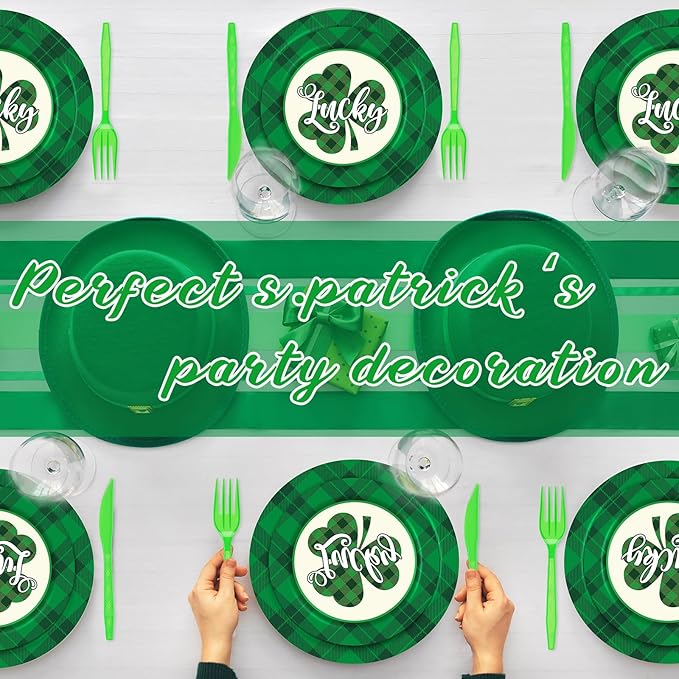 210 Pcs Happy St Patrick's Day Party Supplies Plates Napkins