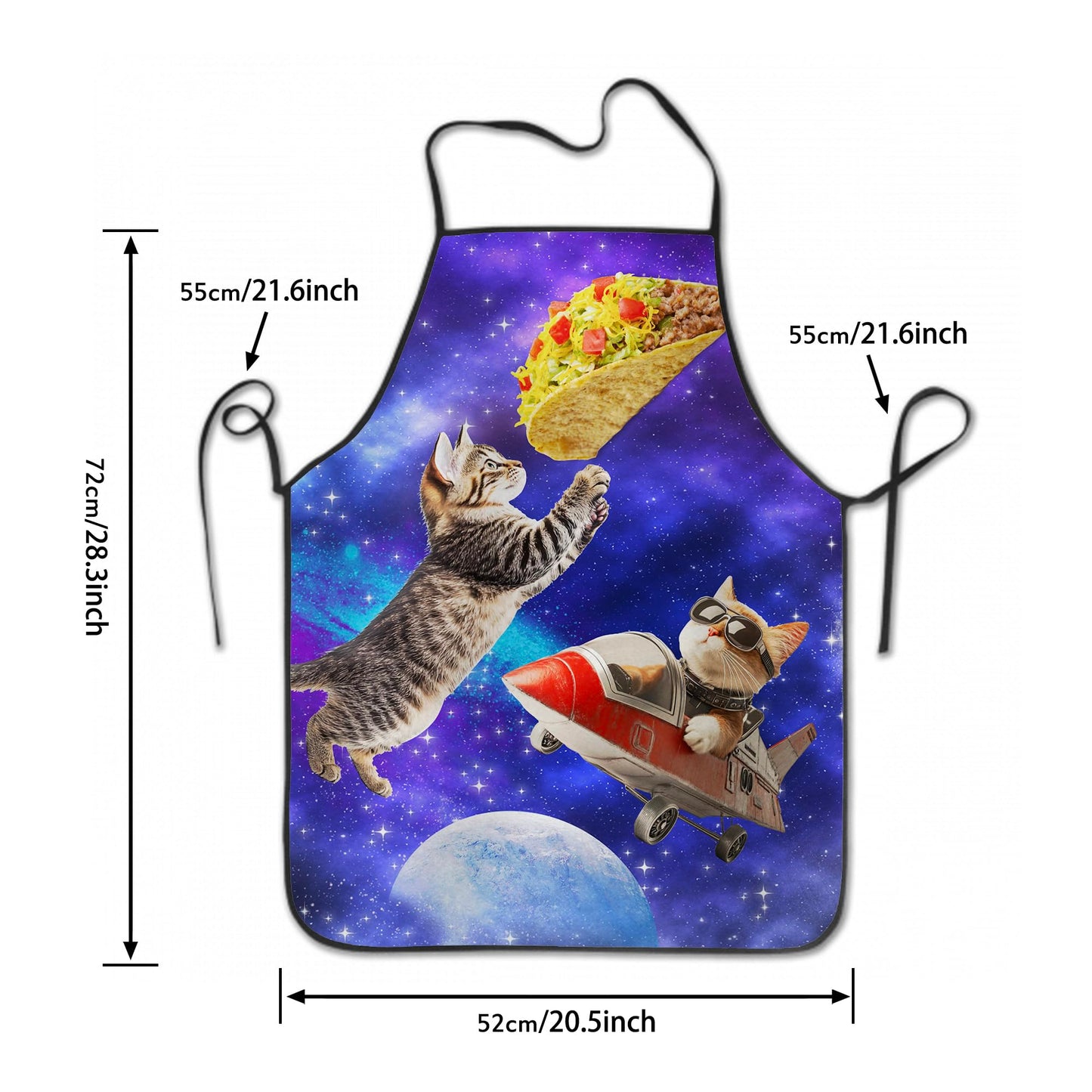Cute Cat Apron Purple Galaxy Kitten Aprons for Kids Funny Universe