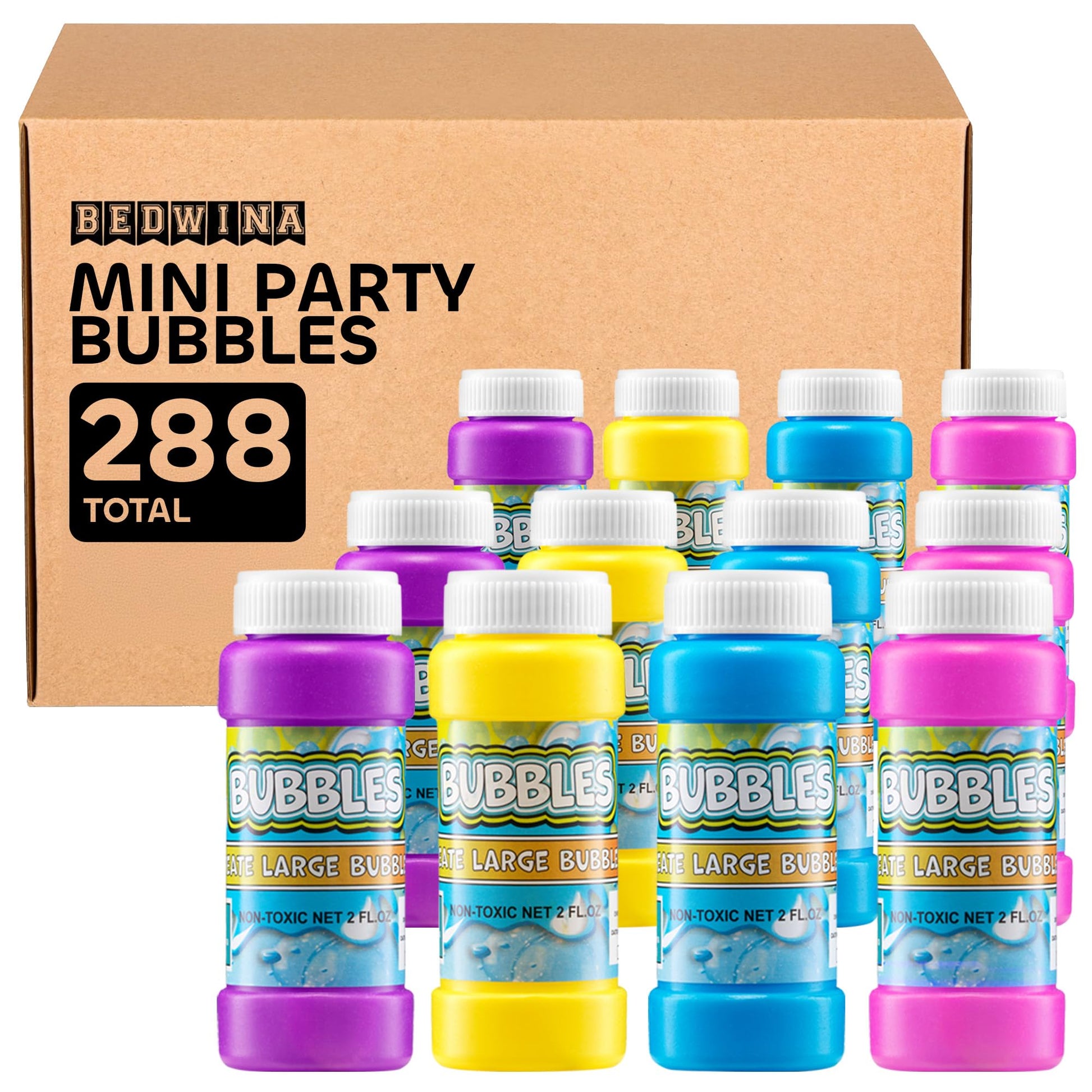 (Bulk Pack of 288) Party Bubbles for Kids - 2-oz Bubbles Bulk Solution