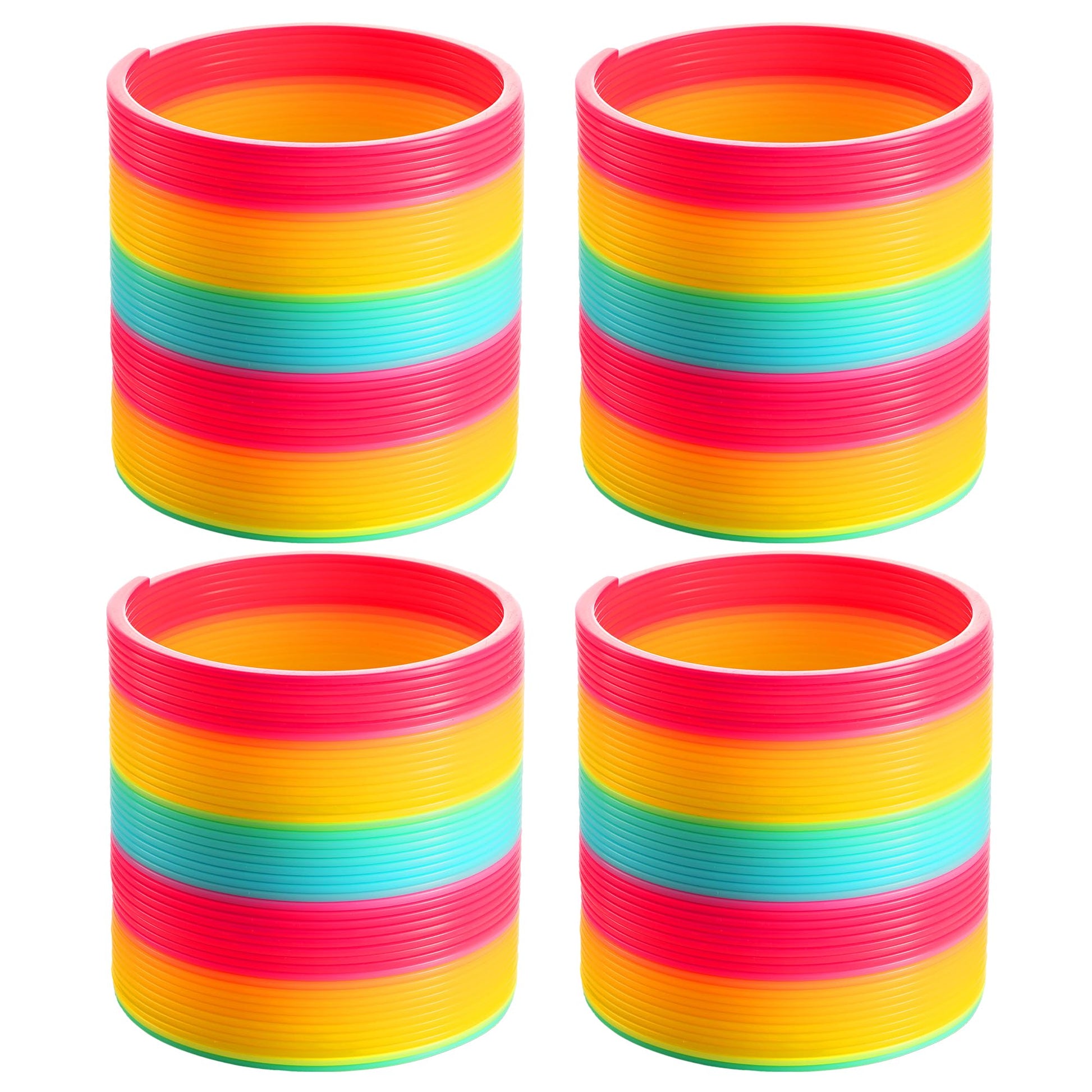 Jumbo Rainbow Spring Coil Toy - (4-Pack) 6" Plastic Giant Spring Coil