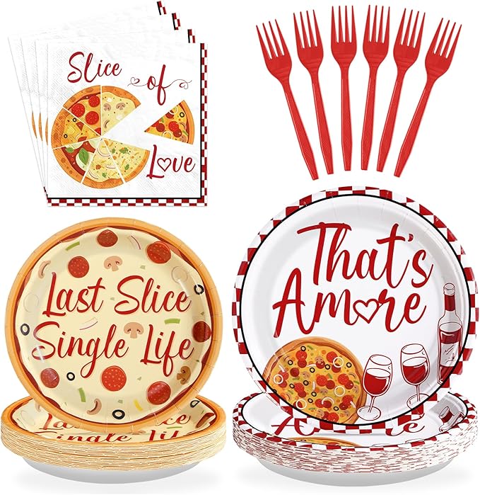 96Pcs Pizza Bridal Shower Decorations Last Slice Of The Single Life