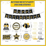 Retirement Party Decorations for Men Women Black Gold Happy Retirement