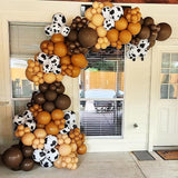 YMSZ Brown and Cow Print Balloons, 67pcs 12 Inch Cowboy Balloon,