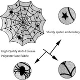 39 Pcs Halloween Decorations Kit Black Lace Spiderweb Round
