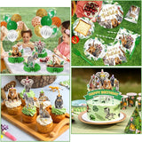 Safari Themed Party Decorations Tableware 198pcs Jungle Plates and