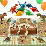 96Pcs Dinosaur Birthday Party Plates and Napkins Forks Dinosaur