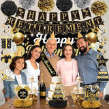 22Pcs Retirement Party Decorations for Men Women Black and Gold