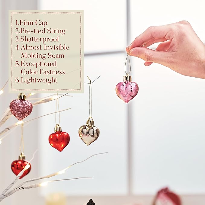 Valery Madelyn 25Pcs Valentine's Day Heart Shaped Ornaments Gift