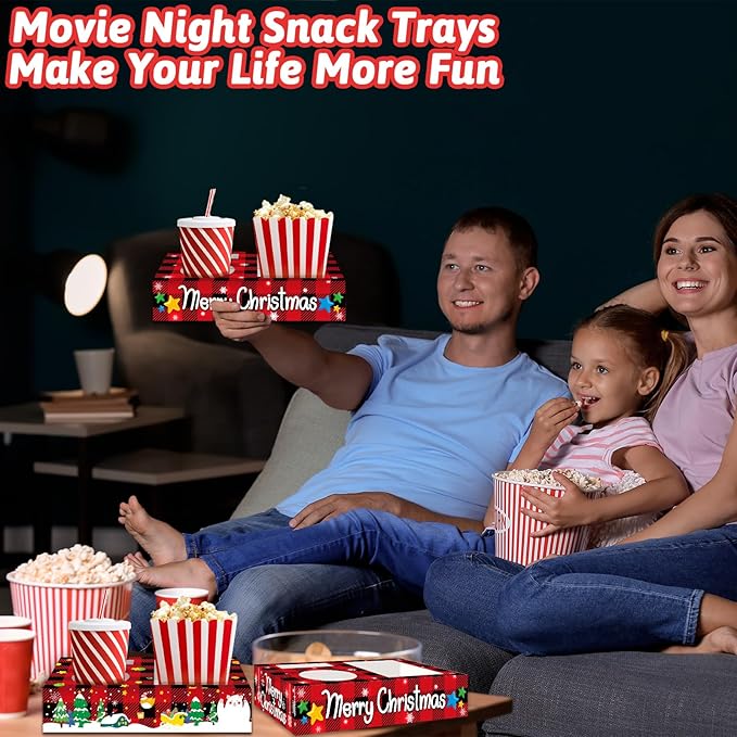 32pcs Christmas Party Supplies Movie Night Snack Trays Hold Popcorn