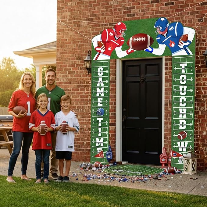 3 Pcs Football Party Decorations Porch Sign Banner Football Welcome