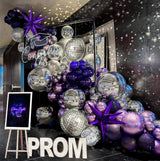 yeewaka chrome purple silver disco balloon garland arch kit 120pcs