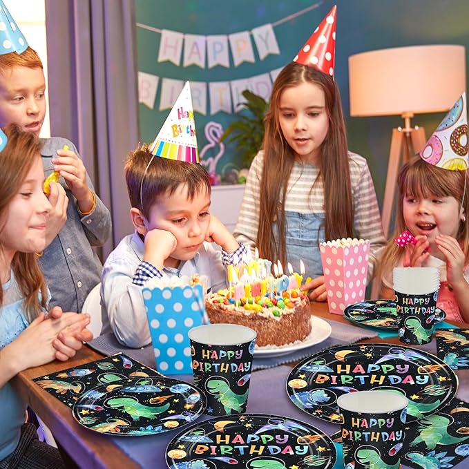 168PCS Dinosaur Party Supllies for Boys Cartoon Dino Birthday Party