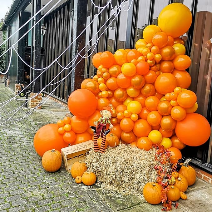 PartyWoo Orange Balloons 50pcs 12 Inch Fall Latex Helium Balloons for