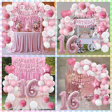 16th Birthday Decorations for Girls Pink Number 16 Balloon Bow