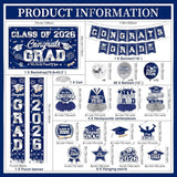 Graduation Decorations 2026 Blue and Silver Graduation Party Decor