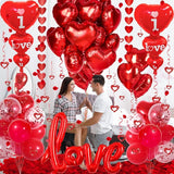 Valentines Day Decorations Set I Love You Balloons and Red