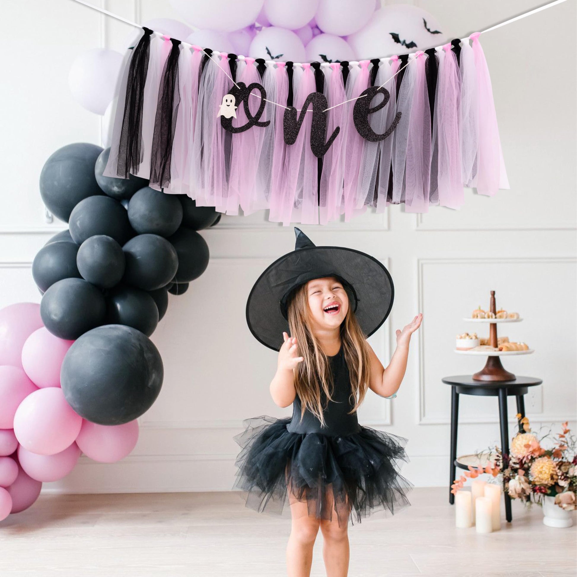 Halloween Themed Birthday Highchair Banner - Little Ghost 1st/First