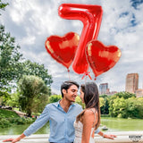 KatchOn, Giant Red Number 7 Balloon - 40 Inch | 7th Birthday Balloon