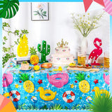 Thyle 3 Pcs Pool Party Tablecloth Plastic Summer Beach Table Cover 54
