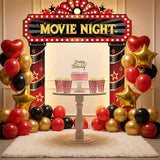 3 Pcs Movie Night Porch Sign Banner Movie Theme Party Decorations