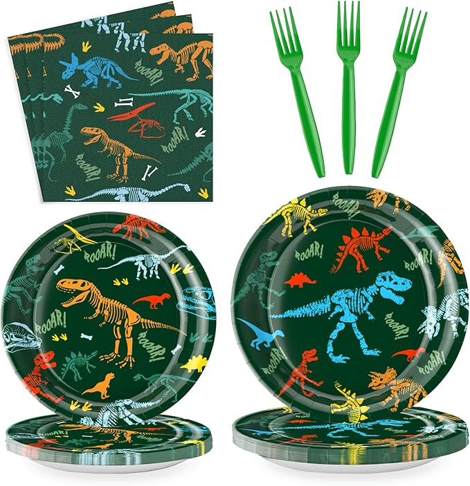Dinosaur Birthday Party Supplies for Kids 96 Piece Dino Theme