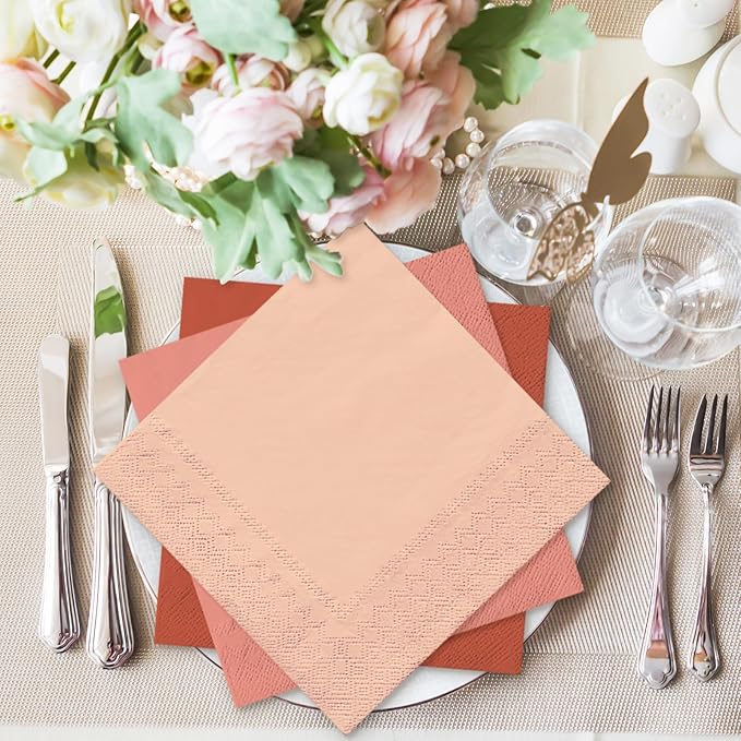 Whaline 120 Sheet Fall Rust Color Cocktail Napkin 6 Colors Gradient