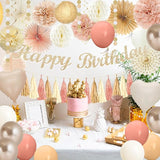 Boho Birthday Decorations Happy Birthday Banner Tassel Garland Peach