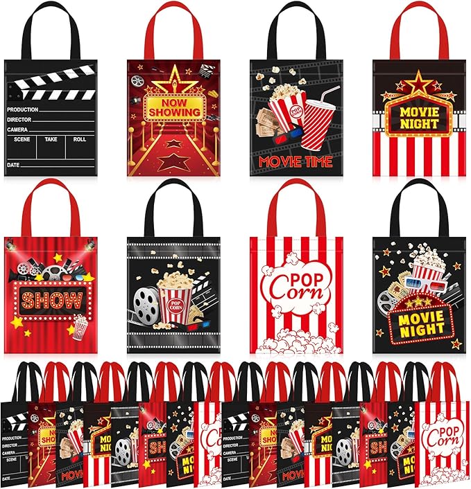 32 Pcs Movie Night Party Favor Bags Movie Theater Non Woven Treat