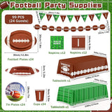 99PCS Football Party Tableware Supplies,Set of 24 Football Plates