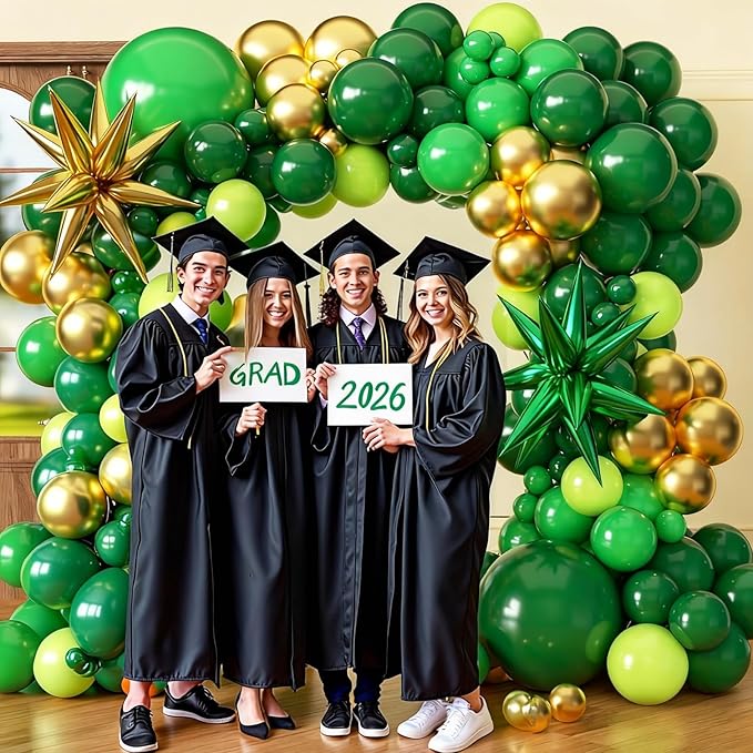 KARLURE Green and Gold Balloon Garland Arch Kit with Stars, Different