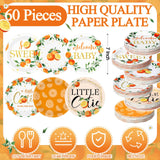 Funnymoom 60 Pcs 7 Inch Little Cutie Paper Plates Orange Baby Shower