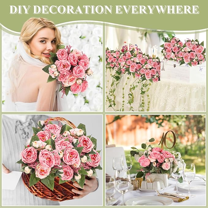 8 Bundles Artificial Peonies Flowers Boho Faux Flowers Arrangements #1