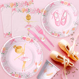 Xigejob Ballerina Birthday Party Decorations Tableware, Ballerina