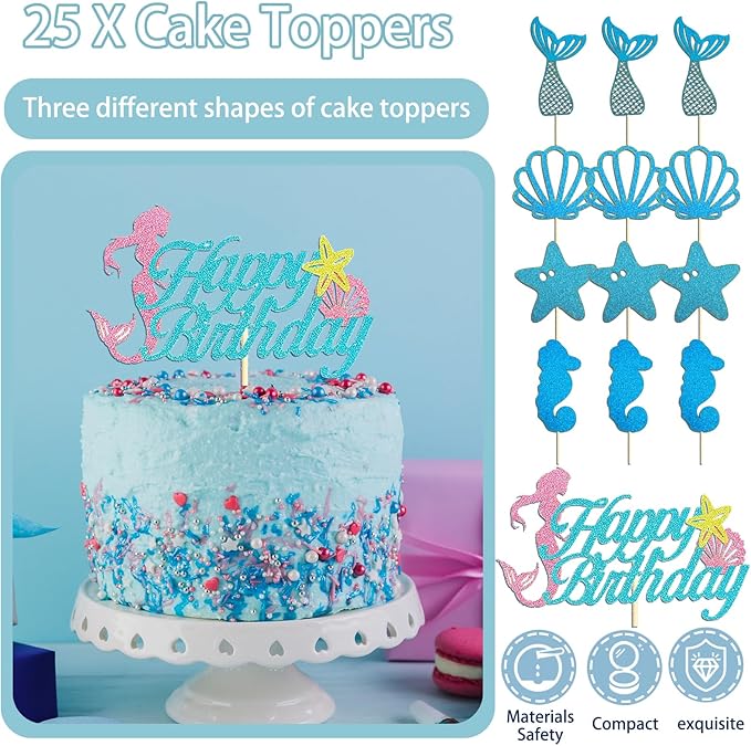 299 Pcs Mermaid Birthday Decorations Mermaid Party Decorations Kit