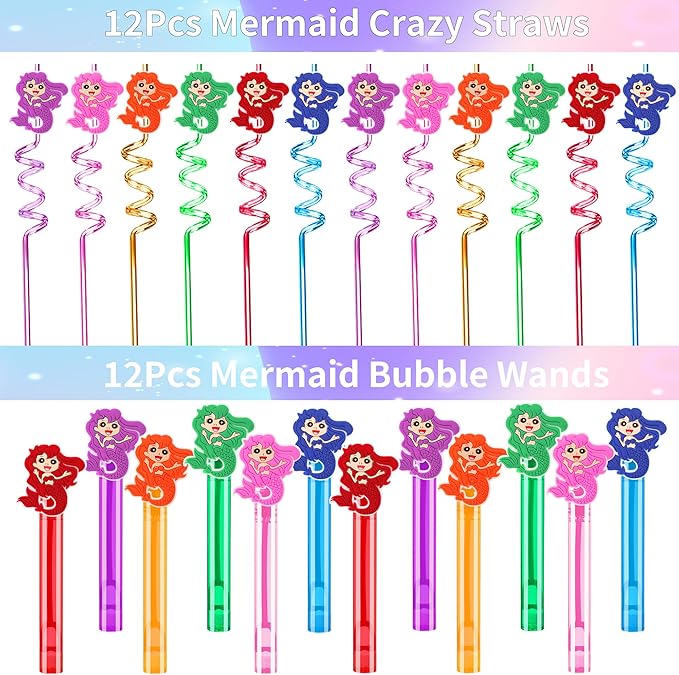 320PCS Mermaid Party Favors Birthday Decorations Supplies Kit with