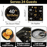 40th Birthday Party Supplies Serves 24 Black and Gold 40 Years Old