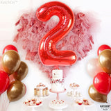 KatchOn, Giant Red Number 2 Balloon - 40 Inch | Mylar Foil 2nd Number