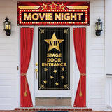 4 Pcs Movie Night Porch Sign Banner VIP Door Entrance Door Cover