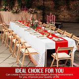 Breling 24 Pack White and Red Disposable Plastic Tablecloths and