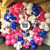 Pink Blue White Balloons, 12 Inch Royal Blue Hot Pink Fuchsia Pearl
