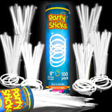 PartySticks White Glow Sticks - 100pk, 8 Glow In The Dark Light Up