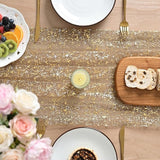 Artoid Mode Coffee Gold Gauze Table Runner 120 Inch 10FT, Glitter