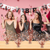 6 Pcs 40th Rose Gold Birthday Decorations for Table Centerpieces