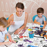Giant Halloween Coloring Tablecloth for Kids Large 30x72 Inch Poster