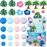 Leinuosen 72 Pcs Cartoon Cake Topper Hawaiian Birthday Cake