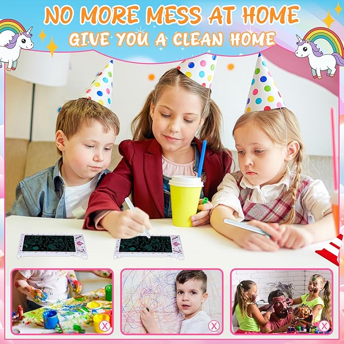 12 Pack Unicorn Party Favors Mini LCD Writing Tablet for Kids 4.6
