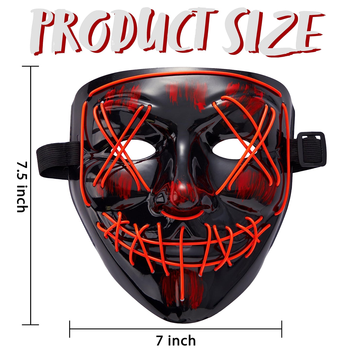JOYIN Halloween Led Mask, Light Up Mask and Gloves for Cosplay Costume