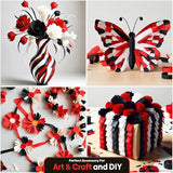 Captain Décor 8 Red Black and White Streamers, 656ft Pack of Crepe