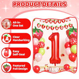 1st Birthday Decorations for Girls, 40 Inch Red Number 1 Balloon, 24