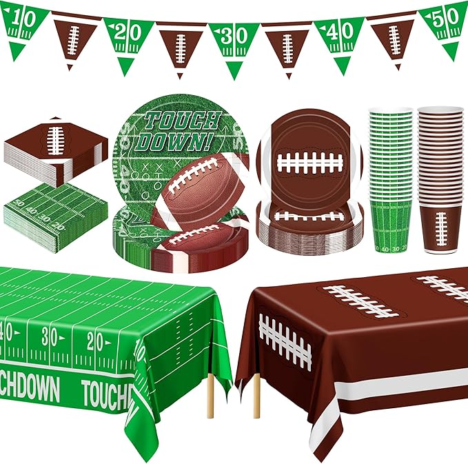 Football Party Decorations Serve 24 99 Pcs Football Party Supplies